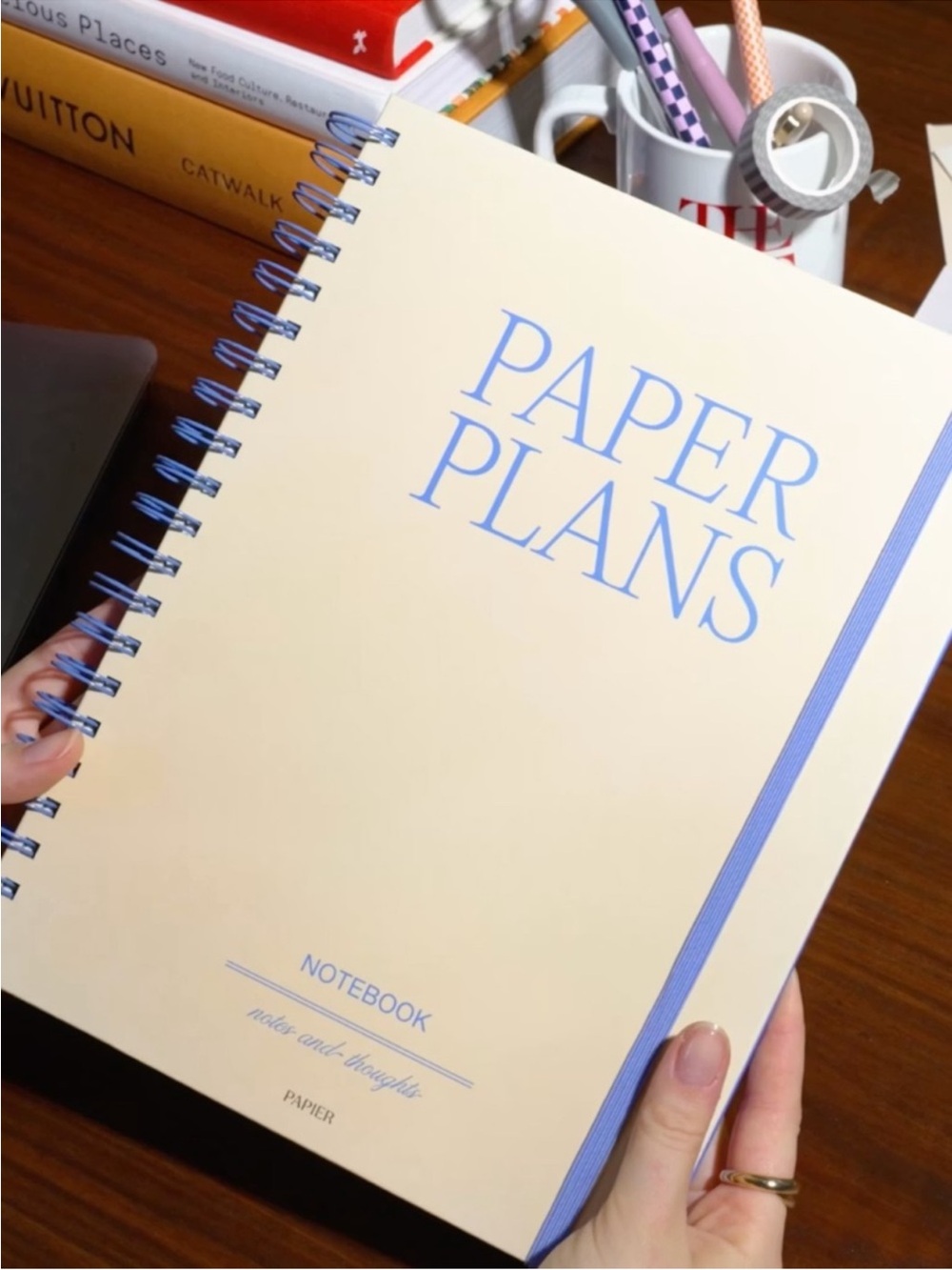 Papier "paper Plans" Hard Cover Spiral Ruled Notebook